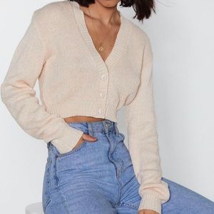 Cropped button up sweater